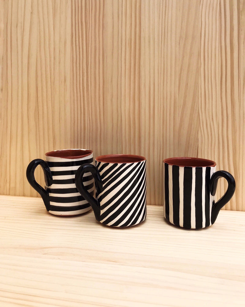 Casa Cubista Horizontal Stripes Mug Black Maison Marcel