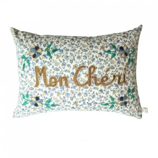 Cushion Mon Chéri Blue & Golden