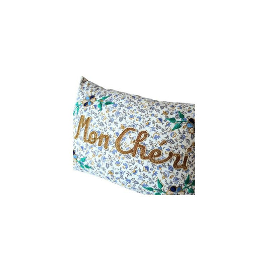 Cushion Mon Chéri Blue & Golden