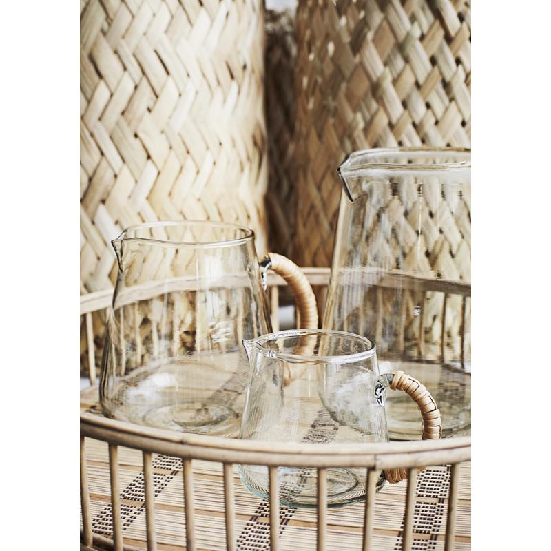 Glass Jug With Bamboo Handle