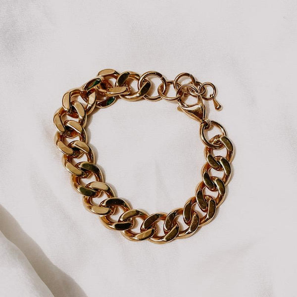 Gold chain link on sale bracelet