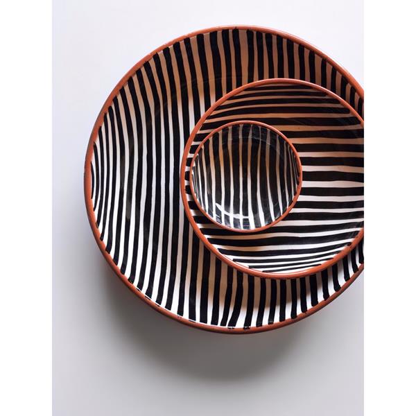 Maison Marcel Casa Cubista Large Bowl Black Stripes