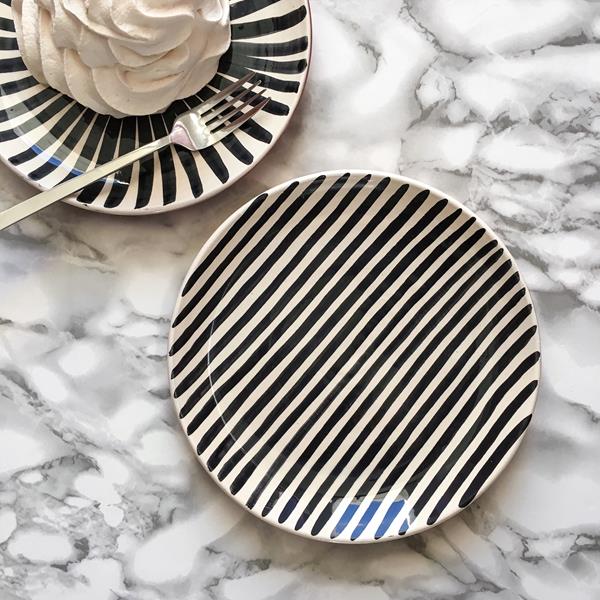 Maison Marcel Casa Cubista Stripes Small Plate Black