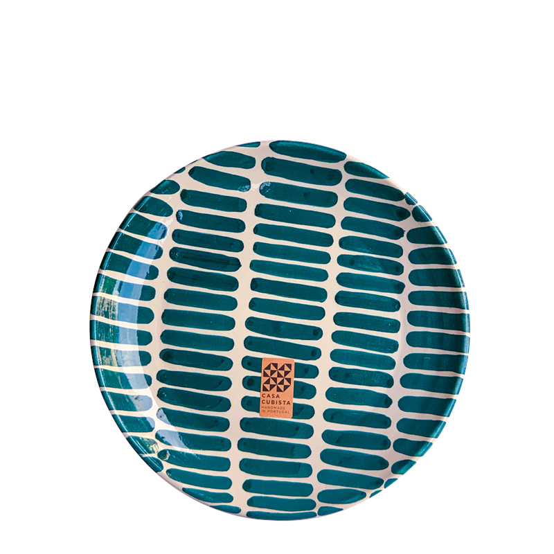 Maison Marcel Case Cubista Small Plate Teal Dash