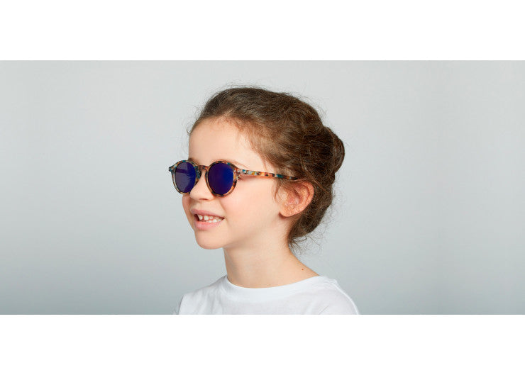 Maison Marcel IZIPIZI Blue Tortoise Soft Blue Mirror Lenses Curved Junior  Sunglasses (#D)
