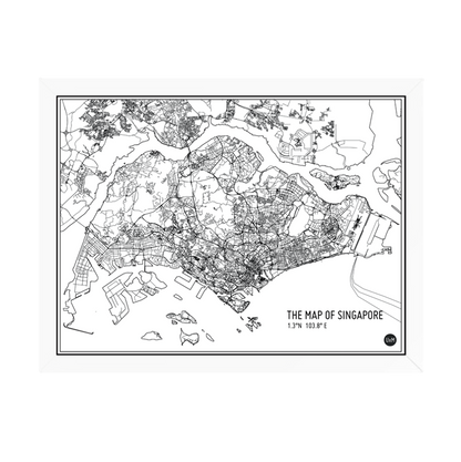 Singapore Map Monochrome