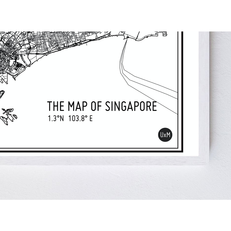Singapore Map Monochrome