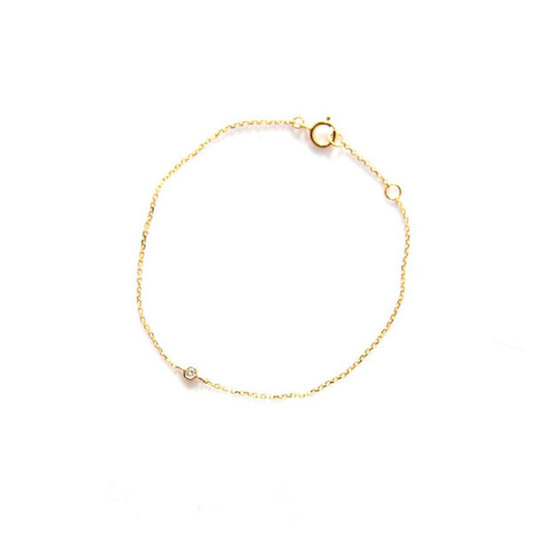 Single Diamond Golden Bracelet