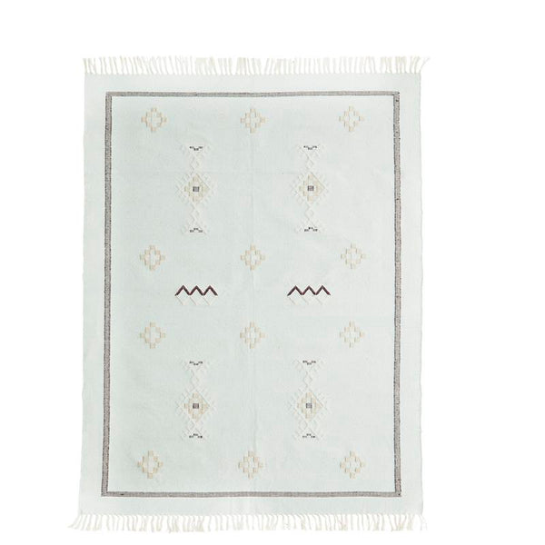 Pale mint cotton rug