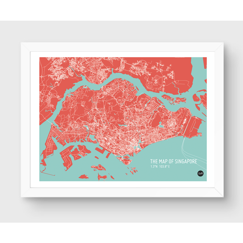 Singapore Map Red