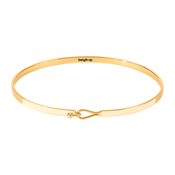 LILY Thin Drop Clasp Bracelet Sand White