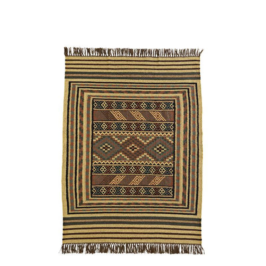 Woven cotton kelim rug