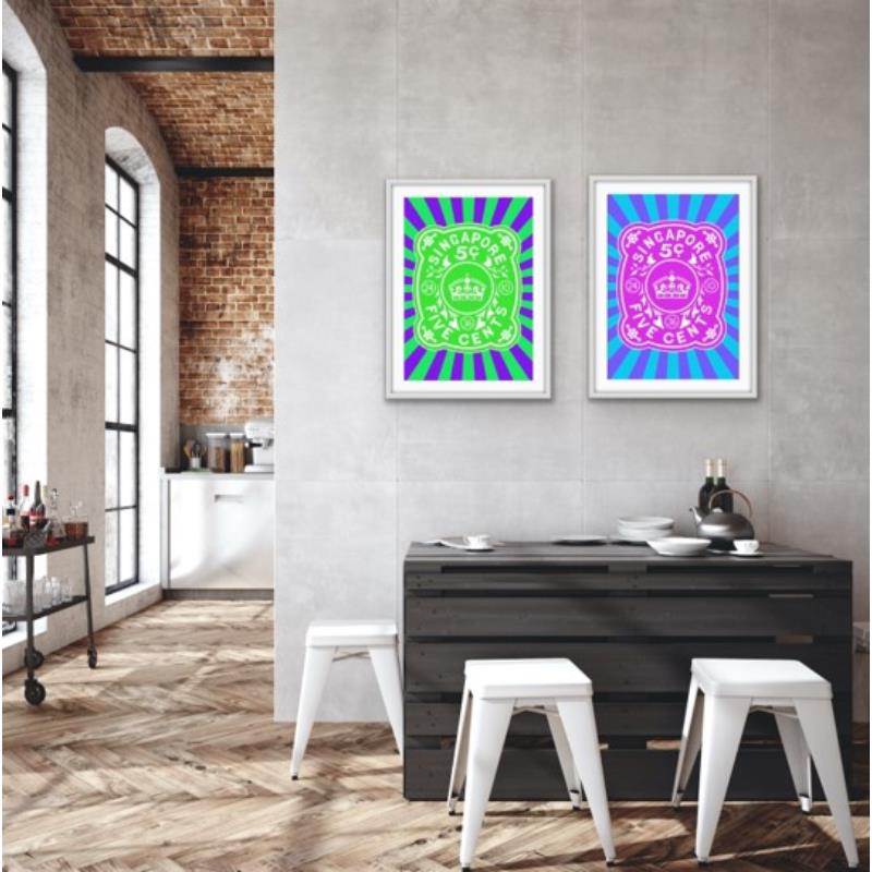 Purple Painting Gabriel Dufourcq With Frame