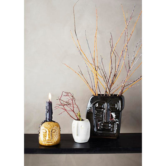 Face Flower Pot White