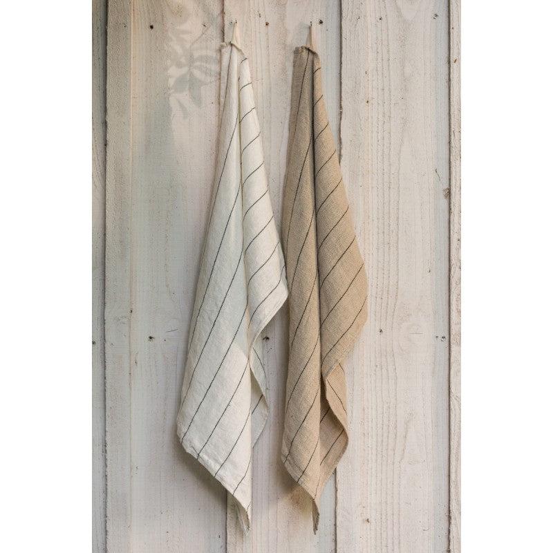 Tea Towel Stripes White